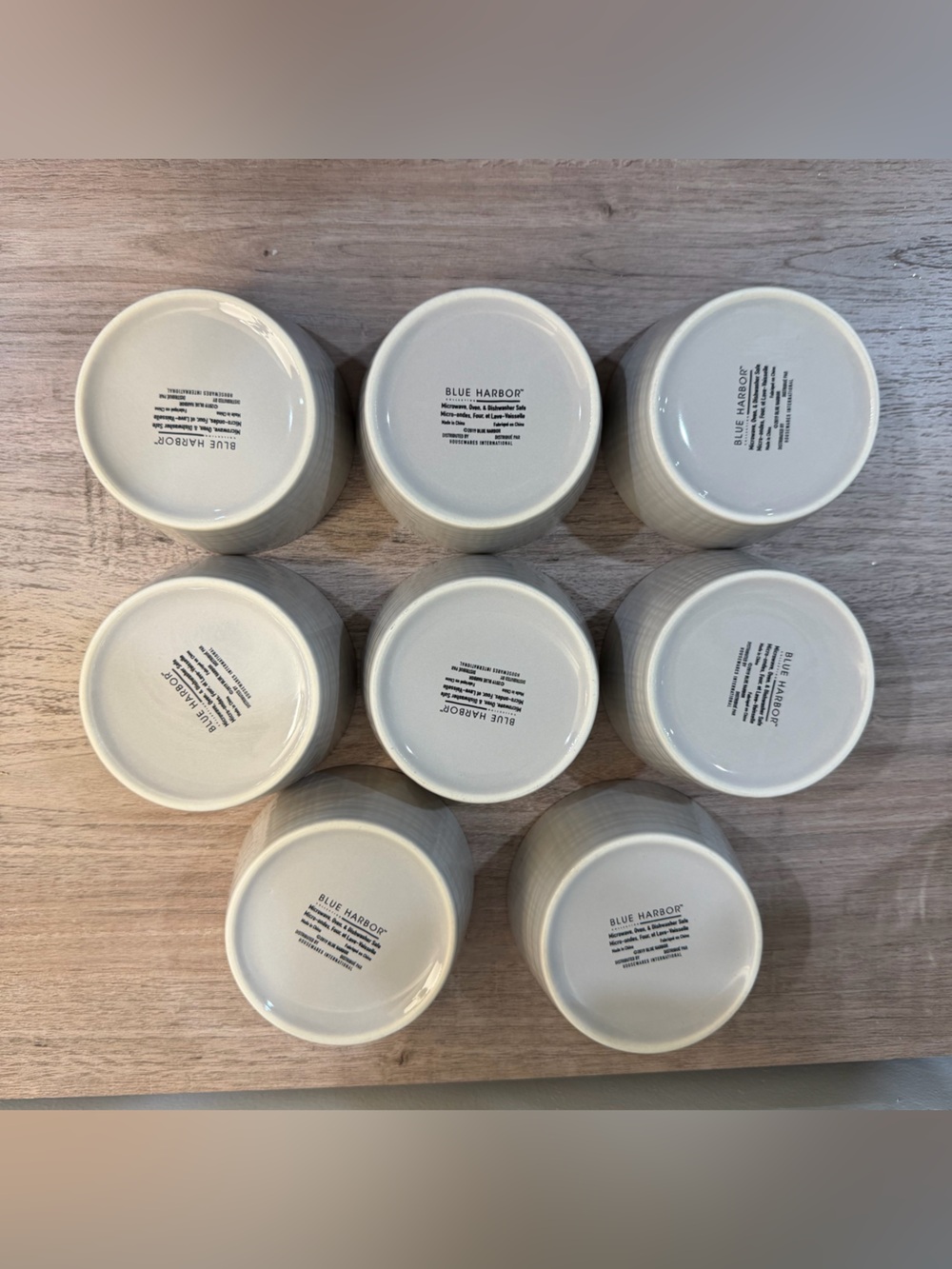 Blue Harbor White and Tan Ceramic Ramekins Set of 8 - Picture 3 of 3